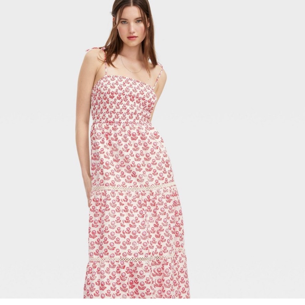 NWT Roller Rabbit X Target Floral Tie-Shouldered Tier Maxi Dress Medium - Picture 2 of 5